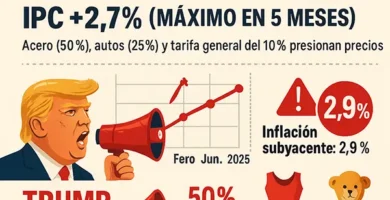 Aranceles de Trump presionan la inflación en EE.UU IPC sube al 2,7 %