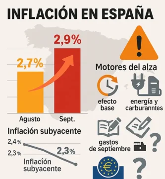 Inflación en España se dispara a 2,9 % en septiembre causas, riesgos y lo que se avecina