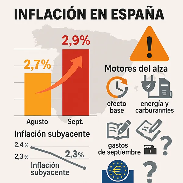 Inflación en España se dispara a 2,9 % en septiembre causas, riesgos y lo que se avecina