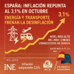 Inflación en España sube al 3,1%: energía, transporte y demanda interna frenan la desinflación”