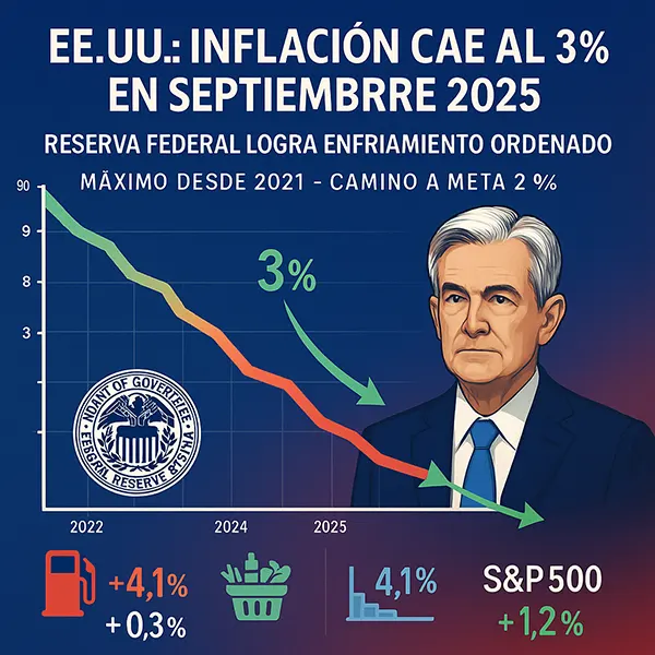 Estados Unidos logra enfriar la inflación el índice anual cae al 3% y renueva la confianza económica