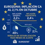 La inflación en la eurozona cede ligeramente señales de estabilización económica tras meses de ajuste