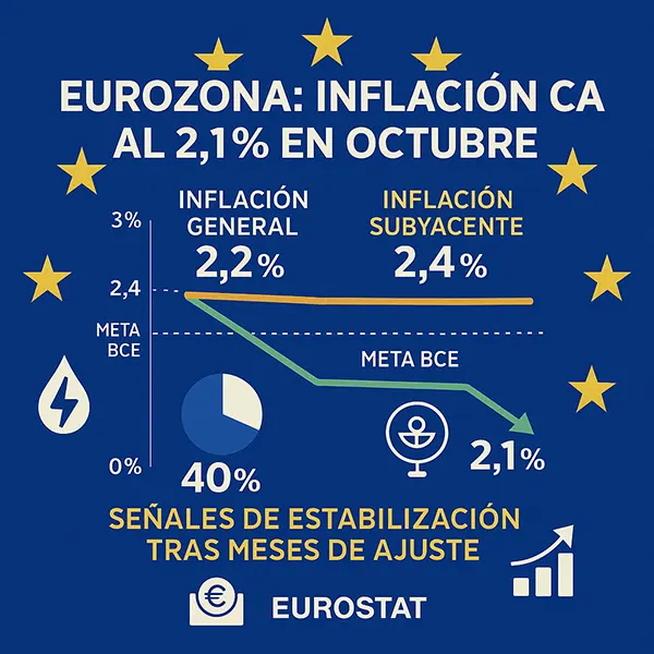 La inflación en la eurozona cede ligeramente señales de estabilización económica tras meses de ajuste